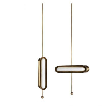 Moderne schlichte Liner Metalllampe Gold Edelstahl Pendelleuchte